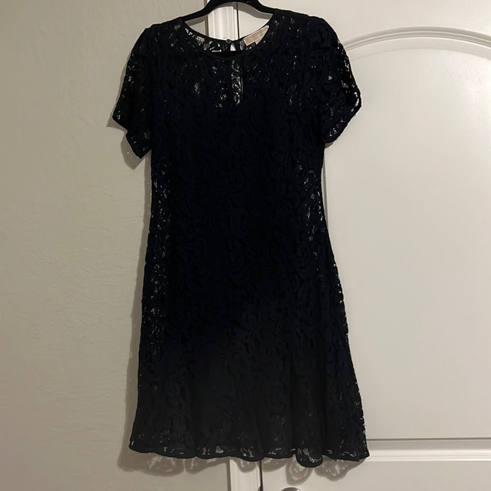 Navy all lace dress